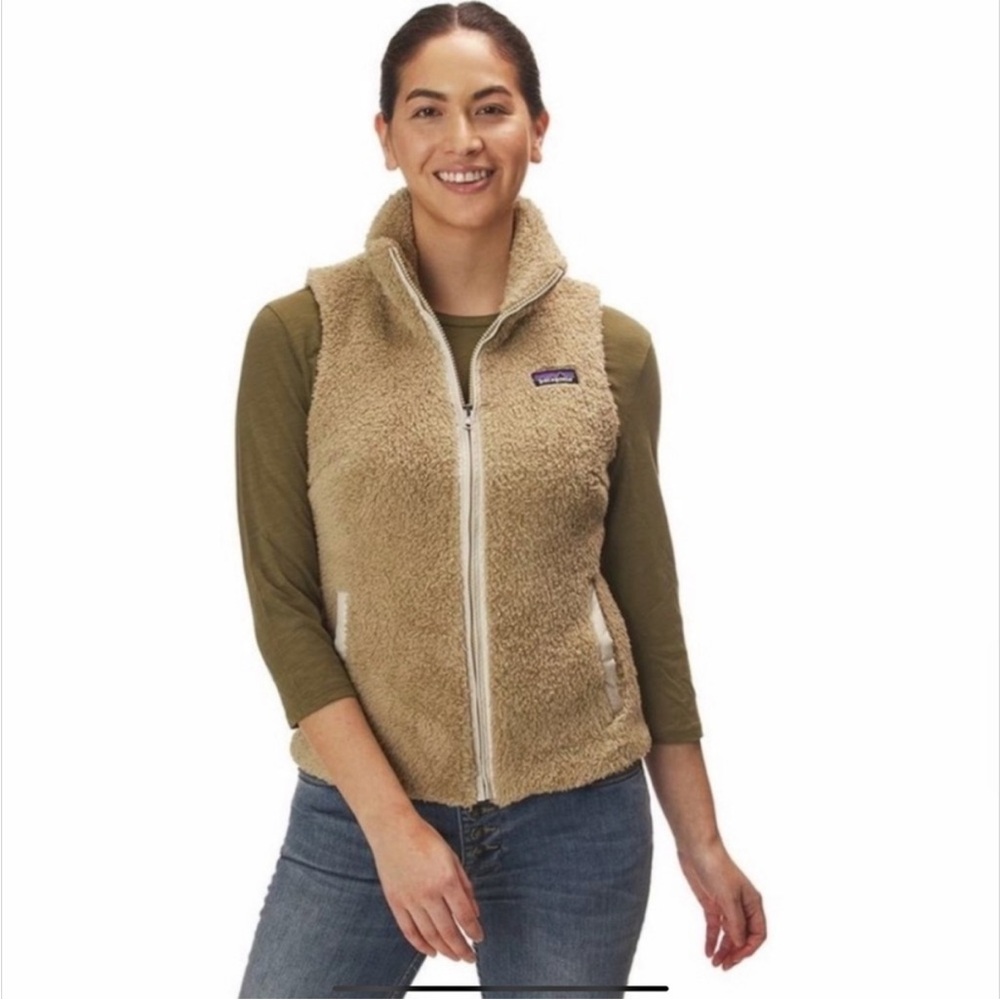 Patagonia Los Gatos Deep Pile Sherpa Granola Zip Up Vest